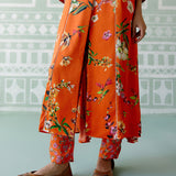 Tangerine Floral Kurta Set
