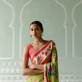 Sea Green Floral Saree