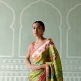 Sea Green Floral Saree