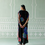 Black Floral Lurex Kaftan Set