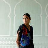 Black Floral Lurex Kaftan Set