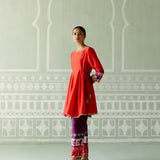 Scarlet & Purple Kurta Set