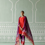 Scarlet & Purple Kurta Set