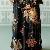 Black Paisley Angrakha Set