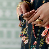 Black Paisley Angrakha Set