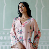 Dusty Pink Floral Kurta Set