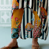 Black & White Striped Kaftan Set