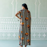 Black & White Striped Kaftan Set