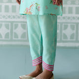 Mint & Fuschia Paisley Kurta Set with Dupatta