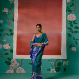 Teal & Blue Paisley Saree