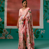 Dusty Pink Floral Saree