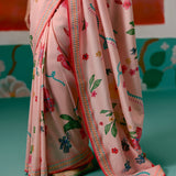 Dusty Pink Floral Saree