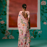 Dusty Pink Floral Saree