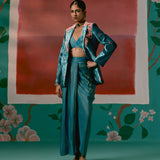 Teal Aztec Blazer Dhoti Set