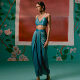 Teal Aztec Blazer Dhoti Set