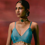 Teal Aztec Blazer Dhoti Set