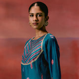 Teal Aztec Anarkali Set