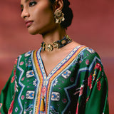 Emerald Aztec Kaftan Set