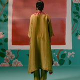 Mustard Tissue Kaftan Set