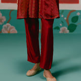 Maroon Embroidered Kurta Set