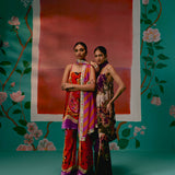 Olive & Purple Paisley Kurta Set