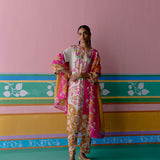 Pink & Mustard Paisley Kurta Set