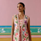 Dusty Pink Floral Jacket Set