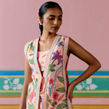 Dusty Pink Floral Jacket Set