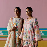Dusty Pink Floral Kaftan Set