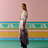Purple Ikkat Kaftan Set