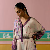 Purple Ikkat Kaftan Set