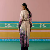 Purple Ikkat Kaftan Set