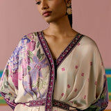 Purple Ikkat Kaftan Set