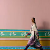 Purple Ikkat Kaftan Set