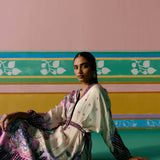 Purple Ikkat Kaftan Set