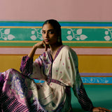 Purple Ikkat Kaftan Set