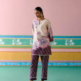 Purple Ikkat Kurta Set