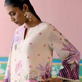 Purple Ikkat Kurta Set