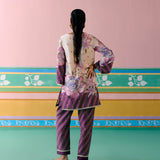 Purple Ikkat Kurta Set