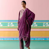 Purple Embroidered Kurta Set