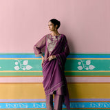 Purple Embroidered Kurta Set