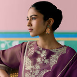 Purple Embroidered Kurta Set