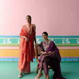 Purple Embroidered Kurta Set