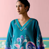 Teal Paisley Kaftan Set