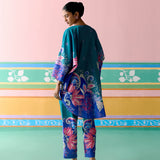 Teal Paisley Kaftan Set