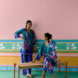 Teal Paisley Kaftan Set