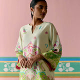 Lime Green Paisley Kurta Set