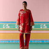 Red Chintz Kurta Set