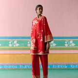 Red Chintz Kurta Set