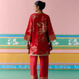 Red Chintz Kurta Set